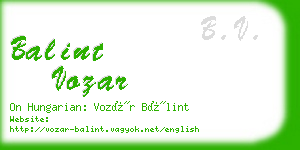 balint vozar business card